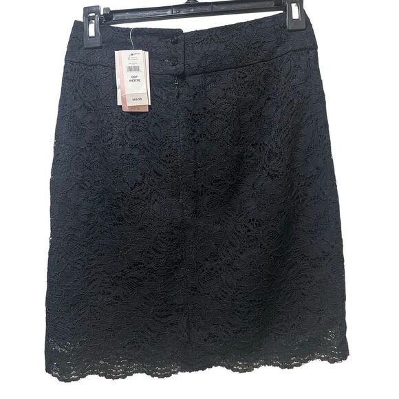 Banana Republic Black Lace Crochet Mini Pencil Skirt Size 00P Petite Whimsigoth - Picture 2 of 16